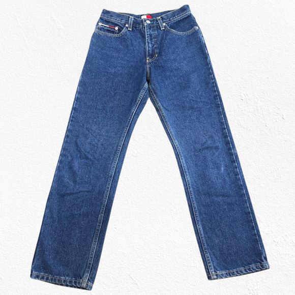 Vintage Tommy Jeans High Rise Straight Leg Denim Jeans Size 28 Y2K 90s USA Made - Picture 2 of 9